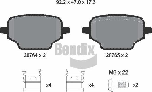 BENDIX Braking BPD2339 - Гальмівні колодки, дискові гальма autocars.com.ua
