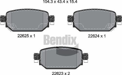 BENDIX Braking BPD2346 - Гальмівні колодки, дискові гальма autocars.com.ua