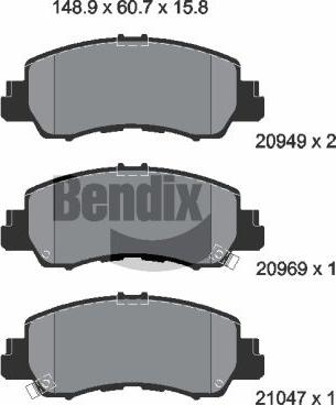 BENDIX Braking BPD2352 - Гальмівні колодки, дискові гальма autocars.com.ua