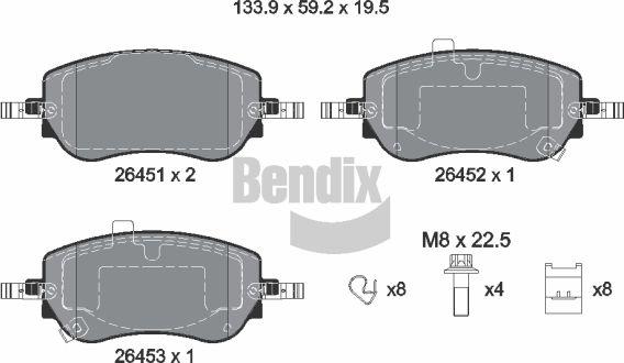 BENDIX Braking BPD2376 - Гальмівні колодки, дискові гальма autocars.com.ua