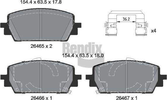 BENDIX Braking BPD2385 - Гальмівні колодки, дискові гальма autocars.com.ua