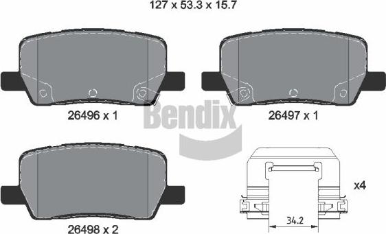 BENDIX Braking BPD2386 - Гальмівні колодки, дискові гальма autocars.com.ua