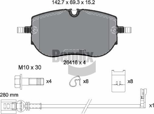 BENDIX Braking BPD2392 - Гальмівні колодки, дискові гальма autocars.com.ua