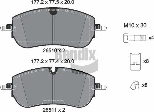 BENDIX Braking BPD2396 - Гальмівні колодки, дискові гальма autocars.com.ua