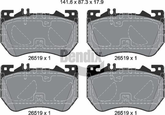 BENDIX Braking BPD2402 - Гальмівні колодки, дискові гальма autocars.com.ua