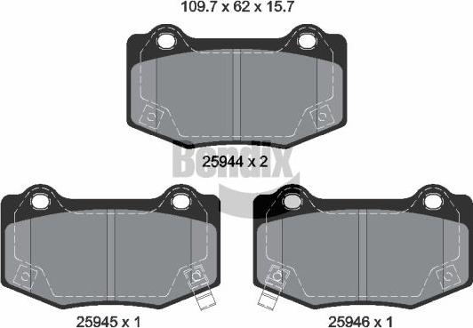 BENDIX Braking BPD2403 - Гальмівні колодки, дискові гальма autocars.com.ua