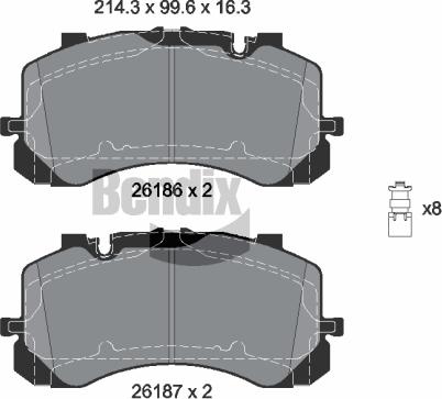 BENDIX Braking BPD2428 - Гальмівні колодки, дискові гальма autocars.com.ua