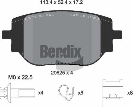 BENDIX Braking BPD2429 - Гальмівні колодки, дискові гальма autocars.com.ua