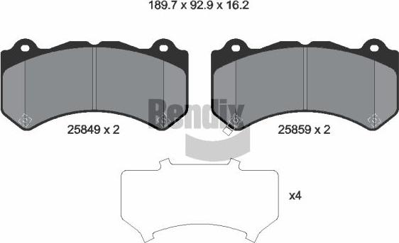 BENDIX Braking BPD2432 - Гальмівні колодки, дискові гальма autocars.com.ua
