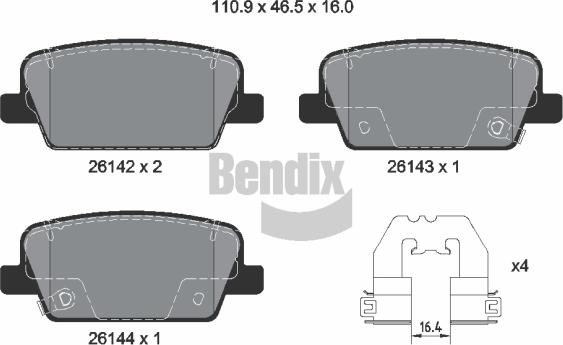 BENDIX Braking BPD2441 - Гальмівні колодки, дискові гальма autocars.com.ua