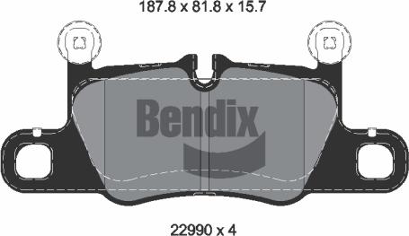 BENDIX Braking BPD2449 - Гальмівні колодки, дискові гальма autocars.com.ua