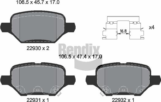 BENDIX Braking BPD2453 - Гальмівні колодки, дискові гальма autocars.com.ua