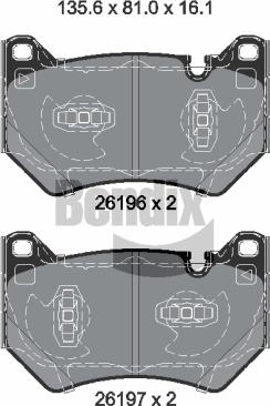 BENDIX Braking BPD2457 - Гальмівні колодки, дискові гальма autocars.com.ua