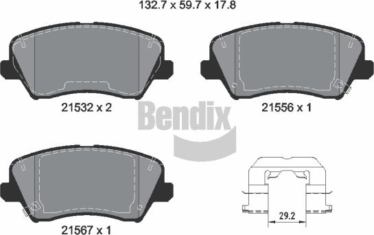 BENDIX Braking BPD2470 - Гальмівні колодки, дискові гальма autocars.com.ua