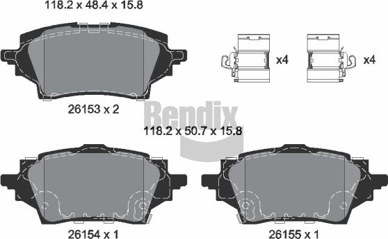 BENDIX Braking BPD2473 - Гальмівні колодки, дискові гальма autocars.com.ua