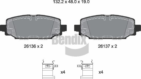 BENDIX Braking BPD2479 - Гальмівні колодки, дискові гальма autocars.com.ua