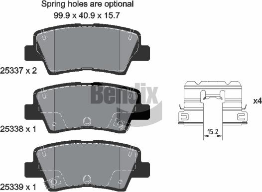 BENDIX Braking BPD2492 - Гальмівні колодки, дискові гальма autocars.com.ua