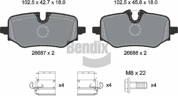 BENDIX Braking BPD2494 - Гальмівні колодки, дискові гальма autocars.com.ua