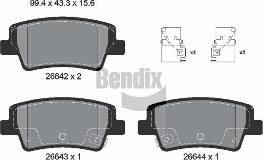 BENDIX Braking BPD2502 - Гальмівні колодки, дискові гальма autocars.com.ua