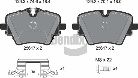 BENDIX Braking BPD2504 - Гальмівні колодки, дискові гальма autocars.com.ua