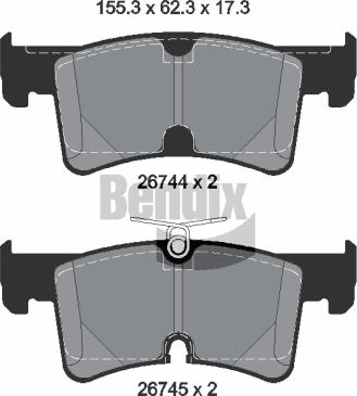 BENDIX Braking BPD2517 - Гальмівні колодки, дискові гальма autocars.com.ua