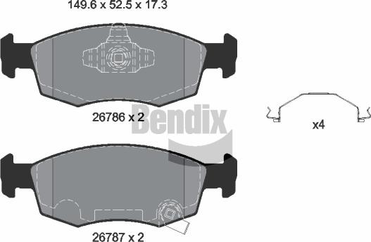 BENDIX Braking BPD2519 - Гальмівні колодки, дискові гальма autocars.com.ua