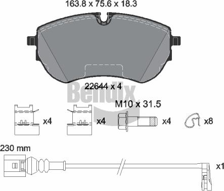 BENDIX Braking BPD2522 - Гальмівні колодки, дискові гальма autocars.com.ua
