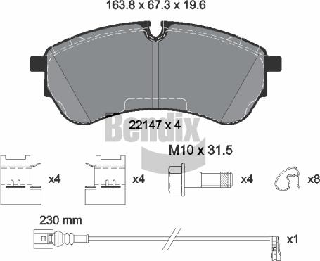 BENDIX Braking BPD2523 - Гальмівні колодки, дискові гальма autocars.com.ua