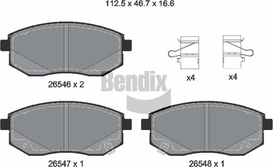 BENDIX Braking BPD2530 - Гальмівні колодки, дискові гальма autocars.com.ua