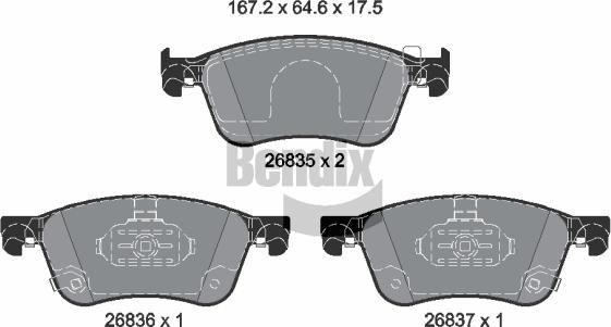 BENDIX Braking BPD2534 - Гальмівні колодки, дискові гальма autocars.com.ua