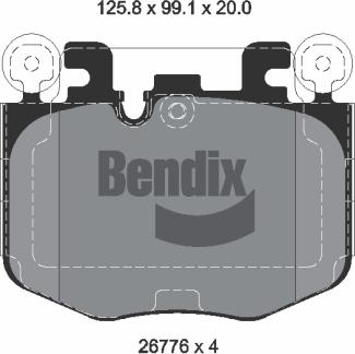 BENDIX Braking BPD2538 - Гальмівні колодки, дискові гальма autocars.com.ua