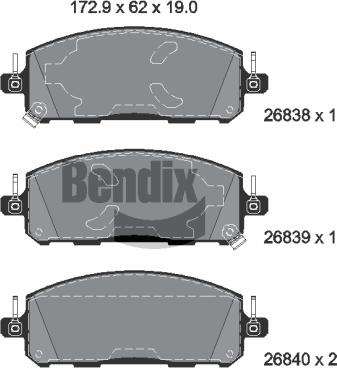 BENDIX Braking BPD2541 - Гальмівні колодки, дискові гальма autocars.com.ua