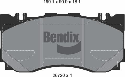 BENDIX Braking BPD2550 - Гальмівні колодки, дискові гальма autocars.com.ua