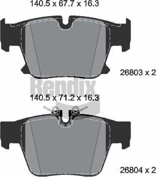 BENDIX Braking BPD2557 - Гальмівні колодки, дискові гальма autocars.com.ua