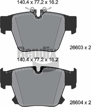 BENDIX Braking BPD2560 - Гальмівні колодки, дискові гальма autocars.com.ua