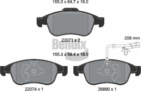 BENDIX Braking BPD2574 - Гальмівні колодки, дискові гальма autocars.com.ua