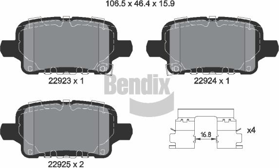 BENDIX Braking BPD2598 - Гальмівні колодки, дискові гальма autocars.com.ua