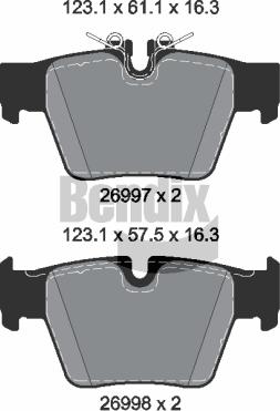 BENDIX Braking BPD2628 - Гальмівні колодки, дискові гальма autocars.com.ua