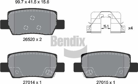BENDIX Braking BPD2633 - Гальмівні колодки, дискові гальма autocars.com.ua