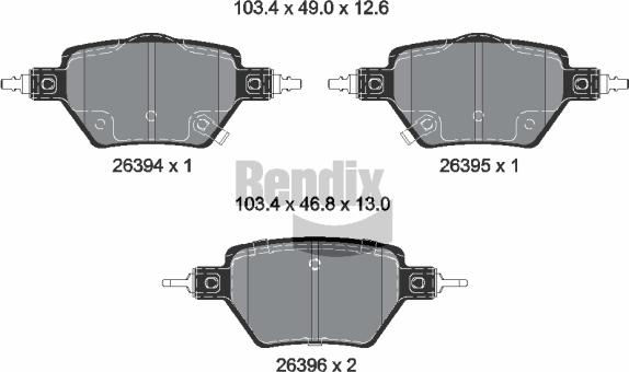 BENDIX Braking BPD2641 - Гальмівні колодки, дискові гальма autocars.com.ua