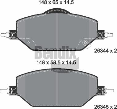 BENDIX Braking BPD2643 - Гальмівні колодки, дискові гальма autocars.com.ua
