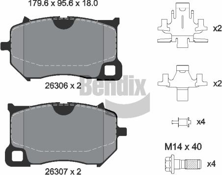 BENDIX Braking BPD2644 - Гальмівні колодки, дискові гальма autocars.com.ua