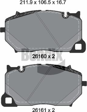 BENDIX Braking BPD2647 - Гальмівні колодки, дискові гальма autocars.com.ua