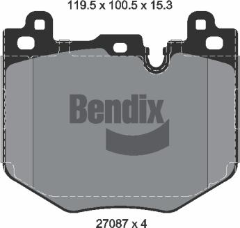 BENDIX Braking BPD2653 - Гальмівні колодки, дискові гальма autocars.com.ua