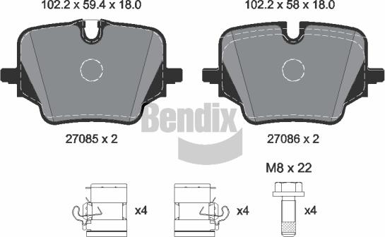 BENDIX Braking BPD2661 - Гальмівні колодки, дискові гальма autocars.com.ua