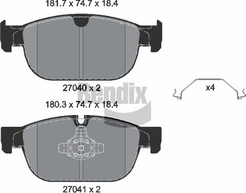 BENDIX Braking BPD2665 - Гальмівні колодки, дискові гальма autocars.com.ua