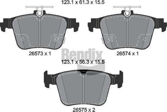 BENDIX Braking BPD2671 - Гальмівні колодки, дискові гальма autocars.com.ua