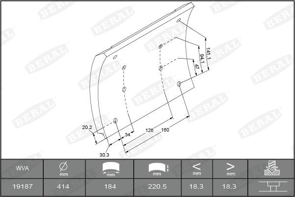 Beral 1918719506016278 - Комплект тормозных башмаков, барабанные тормоза autodnr.net