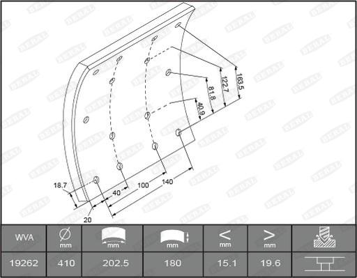 Beral 1926219806016375 - Комплект тормозных башмаков, барабанные тормоза autodnr.net