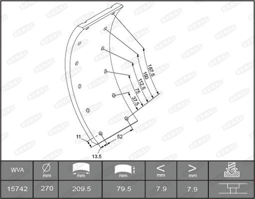 Beral KBL15030.0-1561 - Комплект гальмівних черевиків, барабанні гальма autocars.com.ua